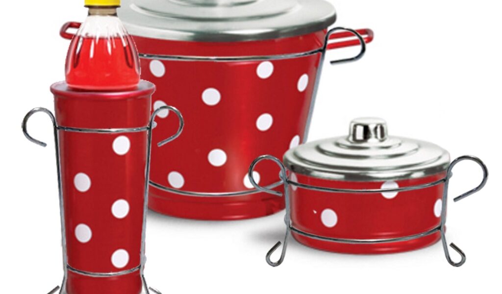 Conjunto para Pia com Porta Esponja Porta Detergente e Mini Lixeira de Bancada Decorada