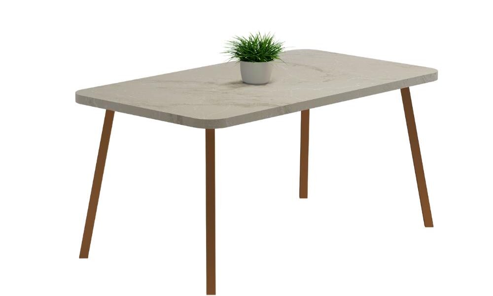 Mesa de Jantar 6 Lug Retangular 1,6m Stellar Carraro Pet Ros