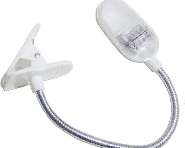 Mini Luminária Flexível Para Leitura Noturna Led Grampo Clip Mesa Livro