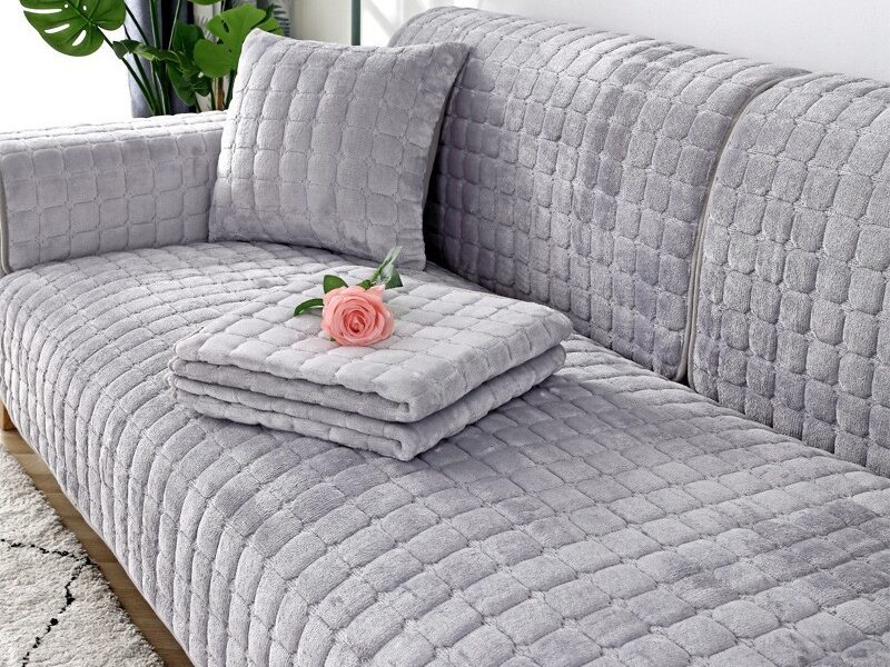 Capa De Sofá De Flanela Antiderrapante Universal Almofada De Sofá Simples 90x90cm