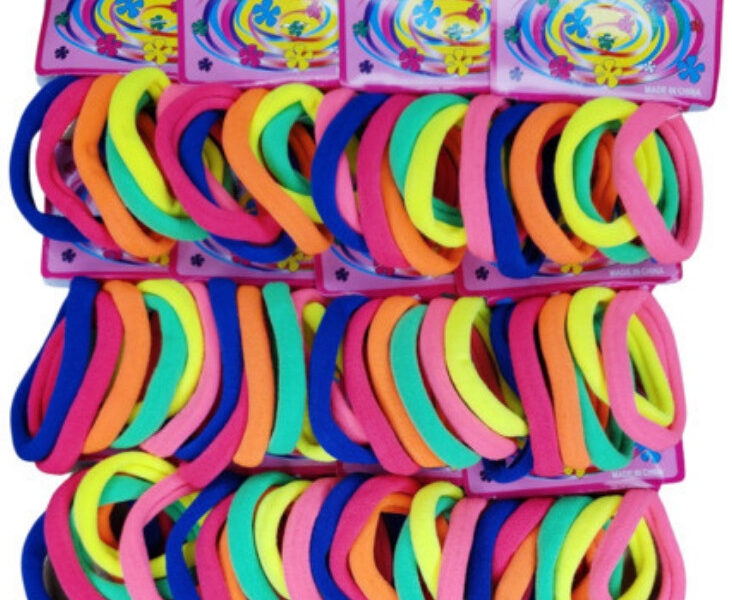 Kit 72 Elásticos de Cabelo Colorido/Xuxinha/Rabicó/Meia/Feminino/Infantil