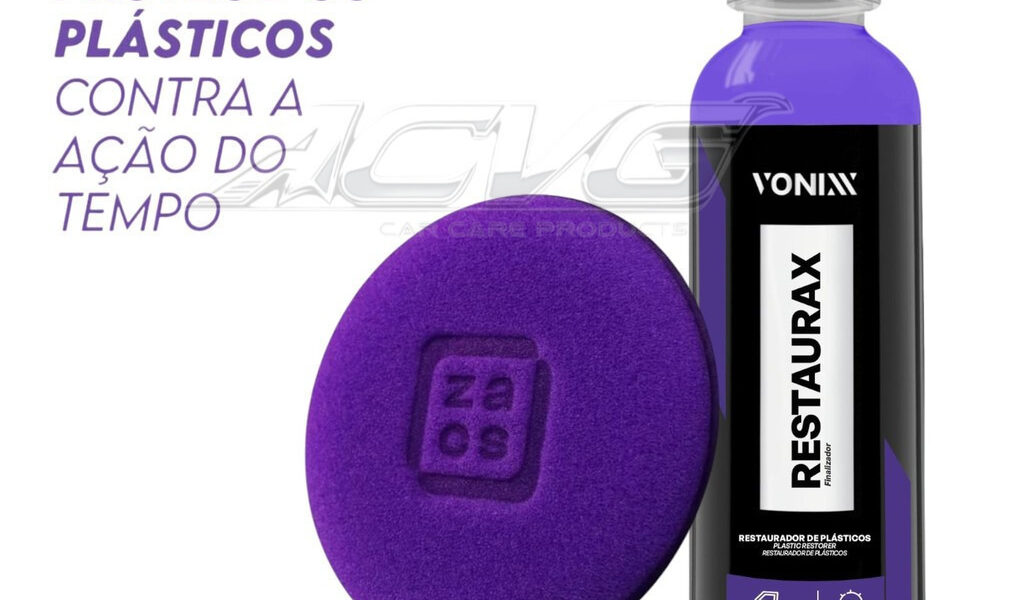 KIT Restaurax 240ml Vonixx e Aplicador de espuma zacs Restaurador e Revitalizador de Plásticos Internos e Externos
