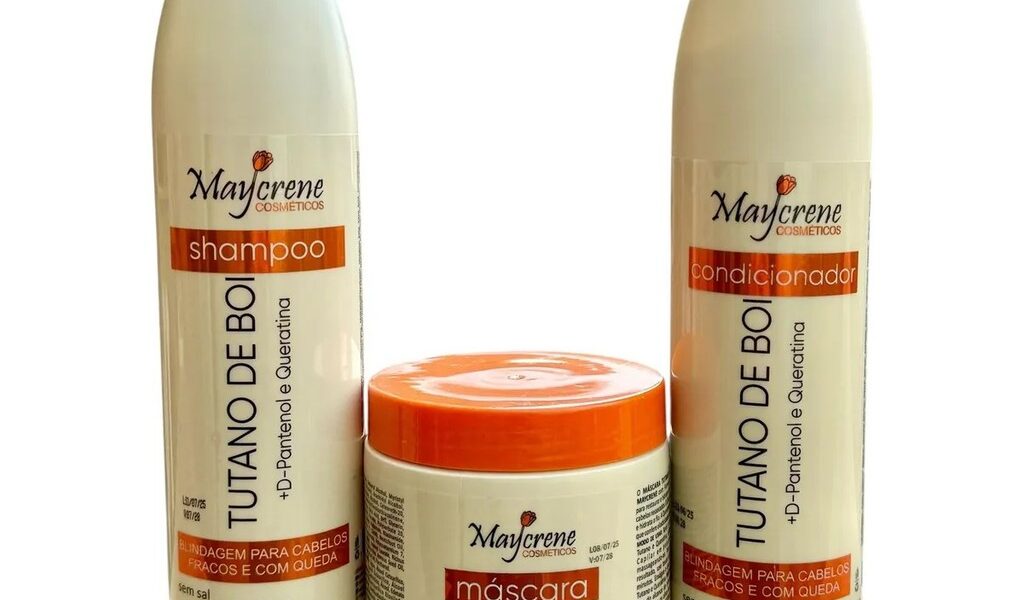 Kit Tutano de Boi Maycrene | Blindagem Capilar contra Queda + Nutrição Profunda – 3x500ml