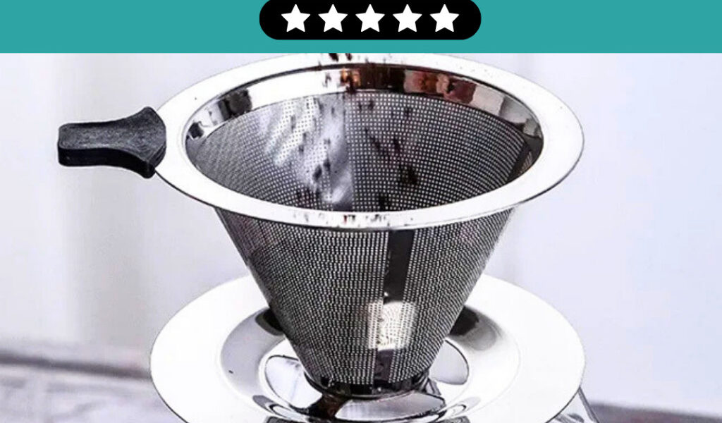 Filtro Coador De Café Inox 103/102/101 - Com Pegador em Silicone - Peneira Aço Reutilizável - CH