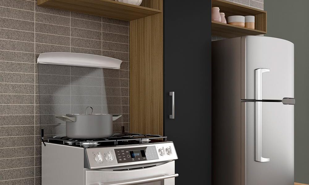 Armário De Cozinha Suspenso Compacto Pequeno 3 Peças Luisa Bore/pret - Móveis Arapongas