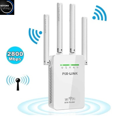 Repetidor e Roteador Wifi 4 Antenas Amplificador De Sinal 2800M Pix-link