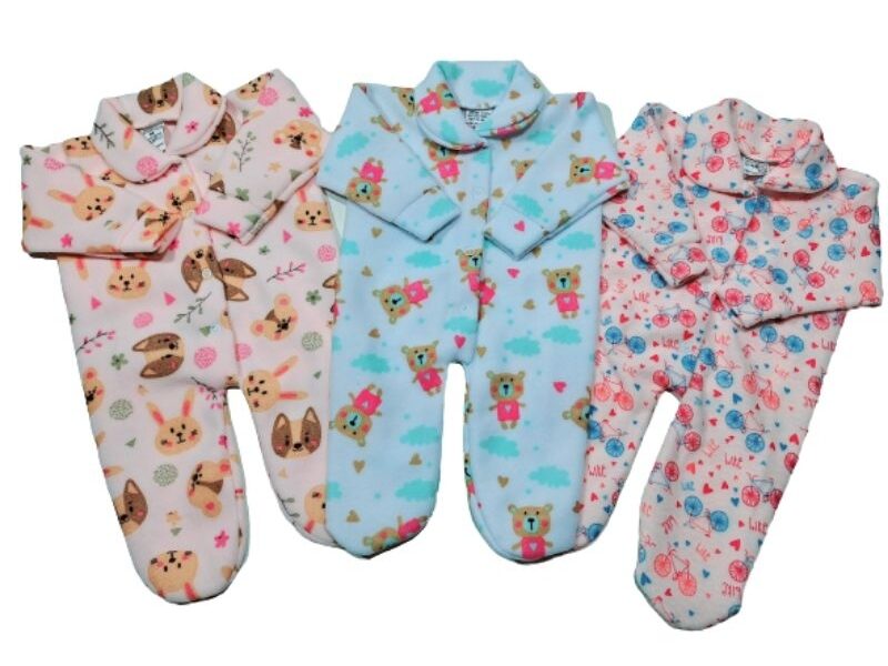 KIT COM 3 MACACÕES BEBÊ SOFT QUENTINHO E MACIO- ESTAMPADO MENINO MENINA