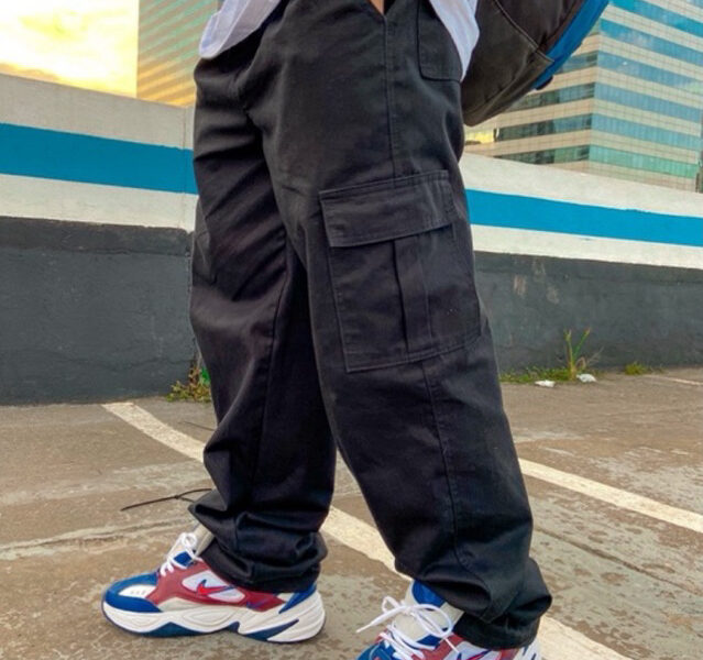 Calça Cargo Unissex Sarja – Diversas Cores Estilo Skate Larga