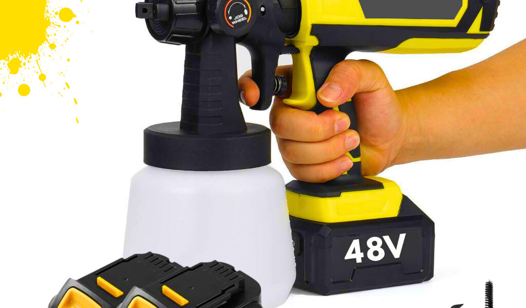 Pistola de Pintura Pulverizador de Tinta 2 Baterias 48v Spray Portátil Elétrico