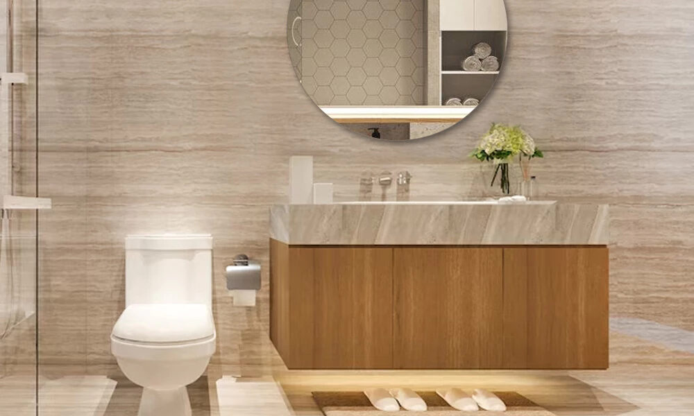 Espelho Redondo de Vidro Lapidado Para Banheiro Sala Quarto