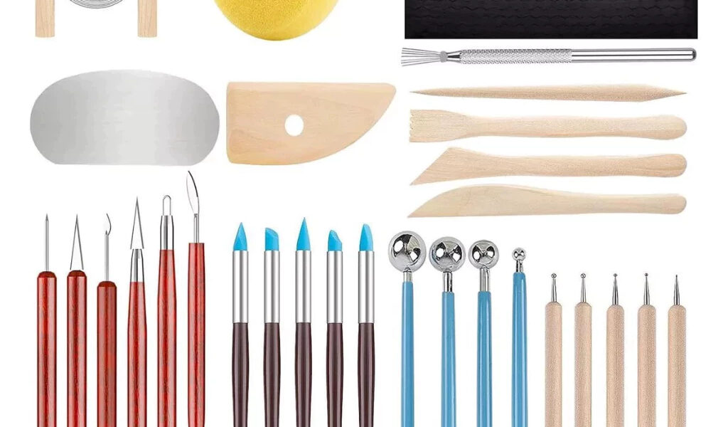 Ferramentas De Escultura Artes Artesanal 30pcs De Argila Conjunto De Cerâmica E Cabo De Madeira