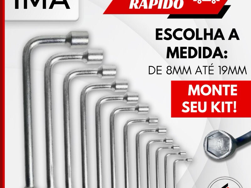 Chave Biela L 8MM até 19MM Aço Carbono Kit ou Unidade ou Escolha e Monte o seu Kit - IMÃ
