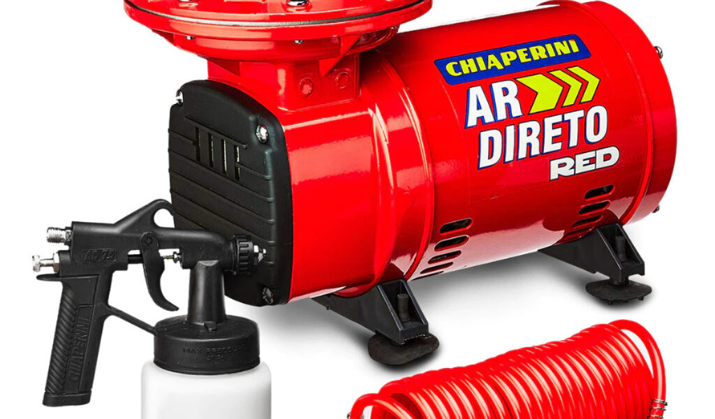 Compressor de Ar Portátil Ar Direto Red Chiaperini Bivolt + Kit Pintura Pistola e Mangueira