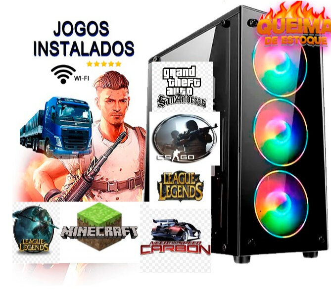 cpu pc gamer i5 barato 16g ssd128g+hd500 roda autocad photshop corel cs gta5 offline roblox mine LOL