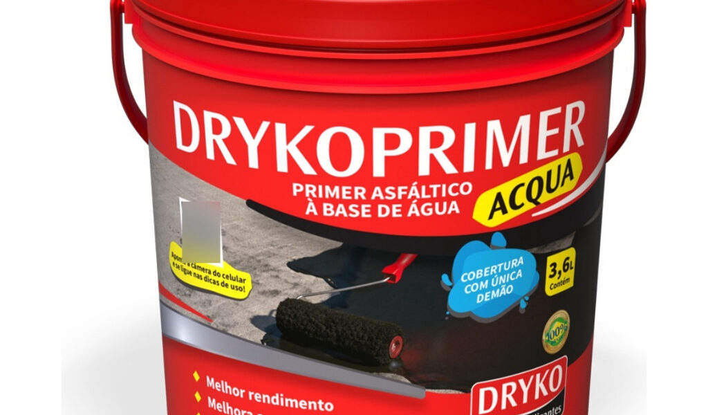 Primer Manta Líquida Asfáltica Dryko Acqua 3,6L Impermeabilizante Telhado Laje Muro Parede