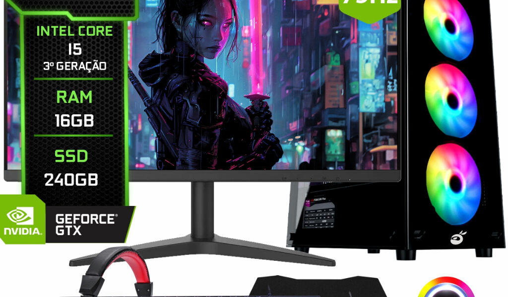 Pc Gamer COMPLETO Intel I5, 16GB RAM, SSD 240GB, Vídeo 1GB