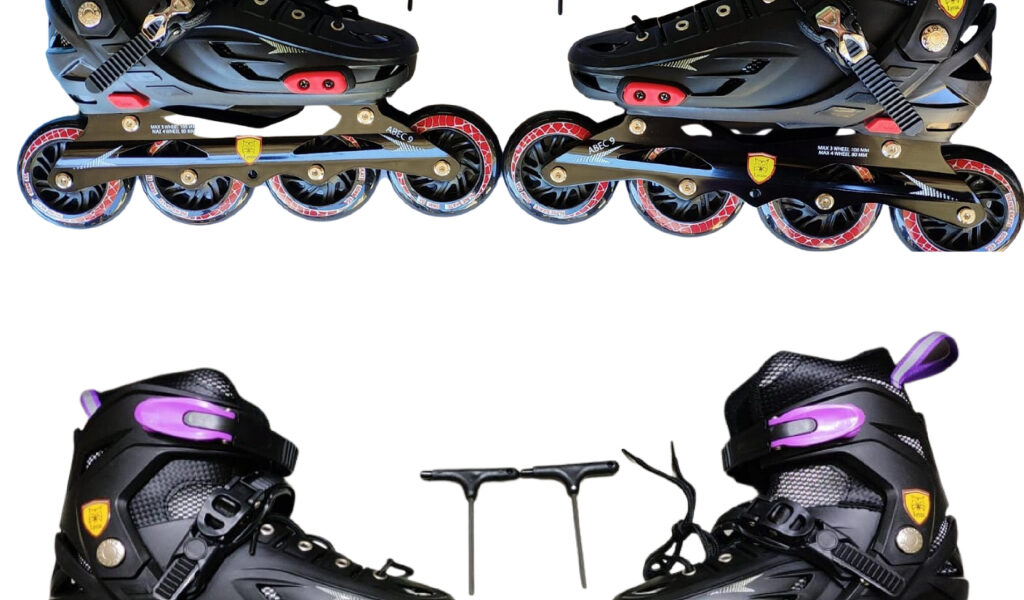 Patins adulto reforçado Roller 4 rodas com ajuste de tamanho suporta 100 kg