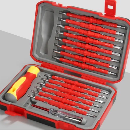 Kit 29 Chave de Fenda e Phillips Isolada De Precisão Eletricista Reparos 1000v Jogo Chaves De Fenda
