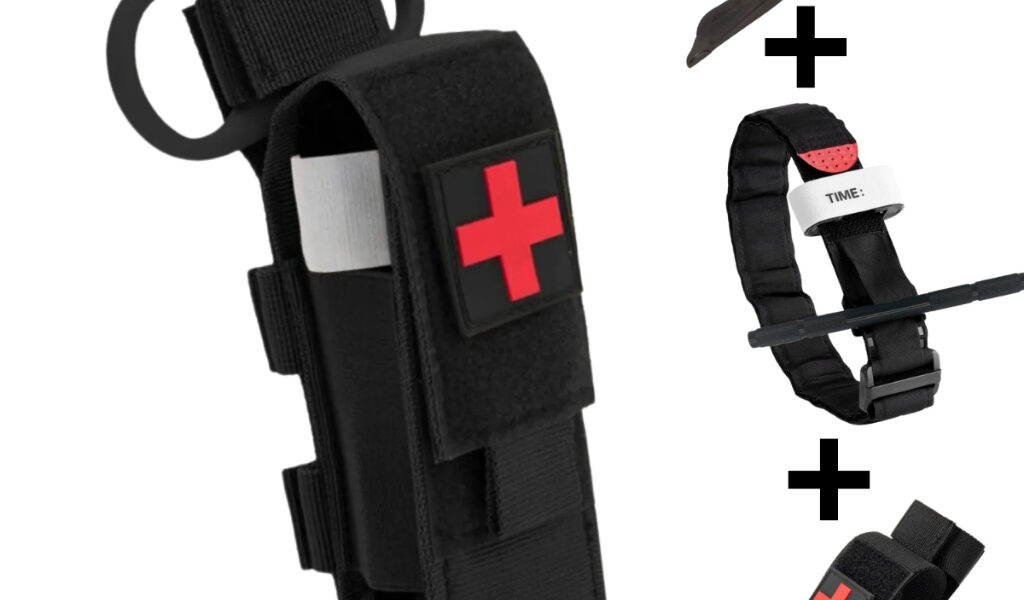 Torniquete Tático Haste Metal Tesoura Ponta Romba Porta Torniquete Modular EDC Ifak