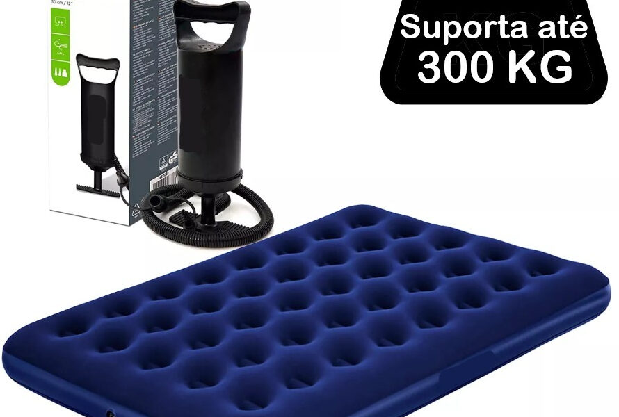 Colchão Inflável Casal ou Solteiro Resistente Suporta 300 Kilos + Bomba de Ar