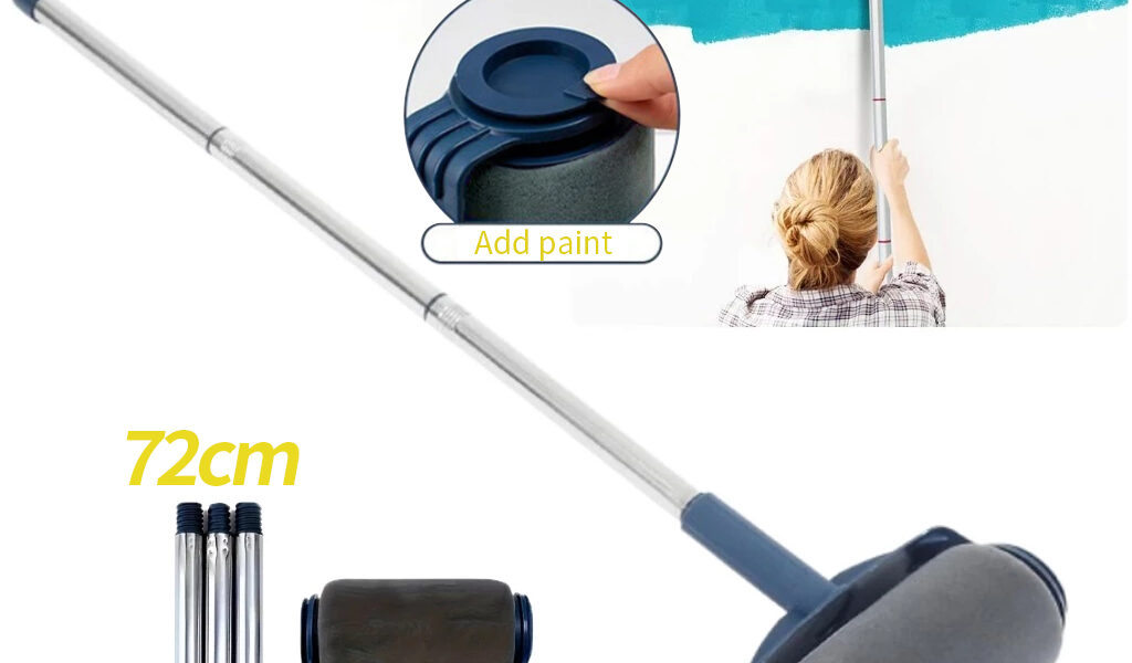 Kit de Pincel Rolo de Pintura Easy Glide de 6 Polegadas para Pintura de Paredes + 72 cm cabo