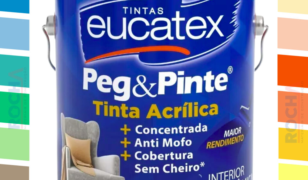 Tinta Acrilica Peg Pinte Anti Mofo 3,6l Pintura de Parede Teto Sem Cheiro Eucatex