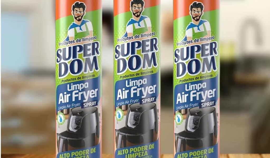 Spray Limpa Air Fryer 250ml – Dissolve gordura, seguro p/ antiaderente, fácil e eficaz.