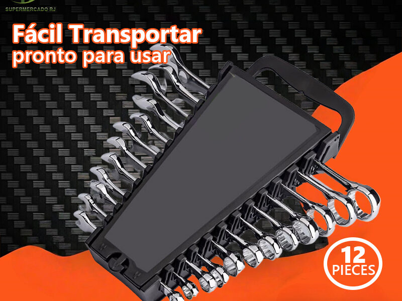 Jogo De Chave Combinada com 12 peças 6 a 22mm Alta Resistência Aço Cromado Profissional
