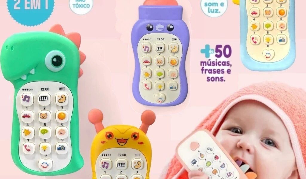 Celular Infantil Telefone Interativo Musical Unicórnio Bebê ou celular Dinossauro