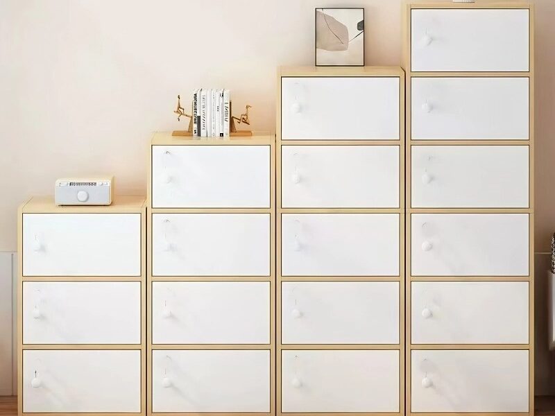 Organizador de gavetas de armário de madeira de 4/5/6 camadas para estante de quarto