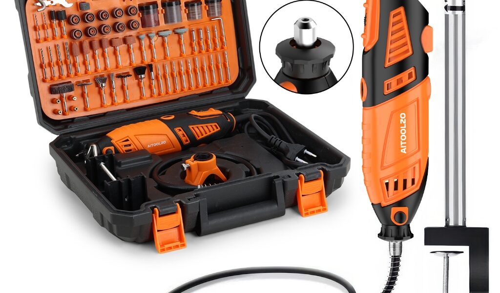 Micro Retifica Elétrica AITOOLZO 600W 202 Peças Com Suporte