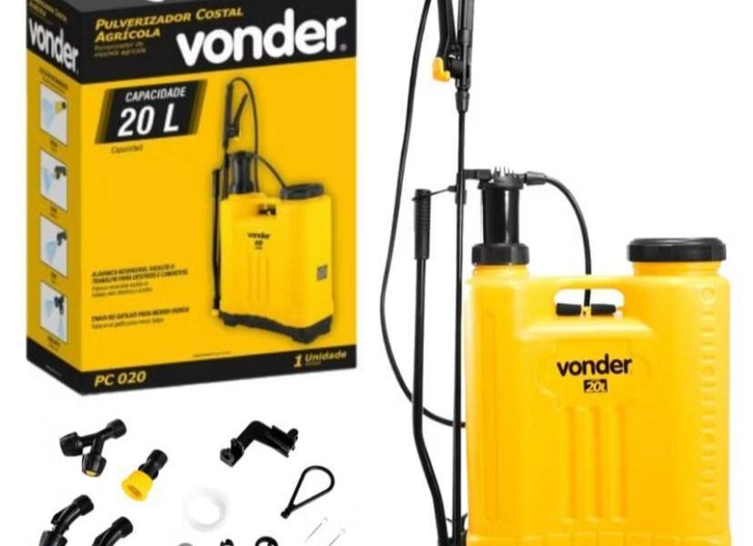 Bomba Costal Pulverizador Veneno Agrícola Manual 20 Litros Vonder Original Resistente Com Alça