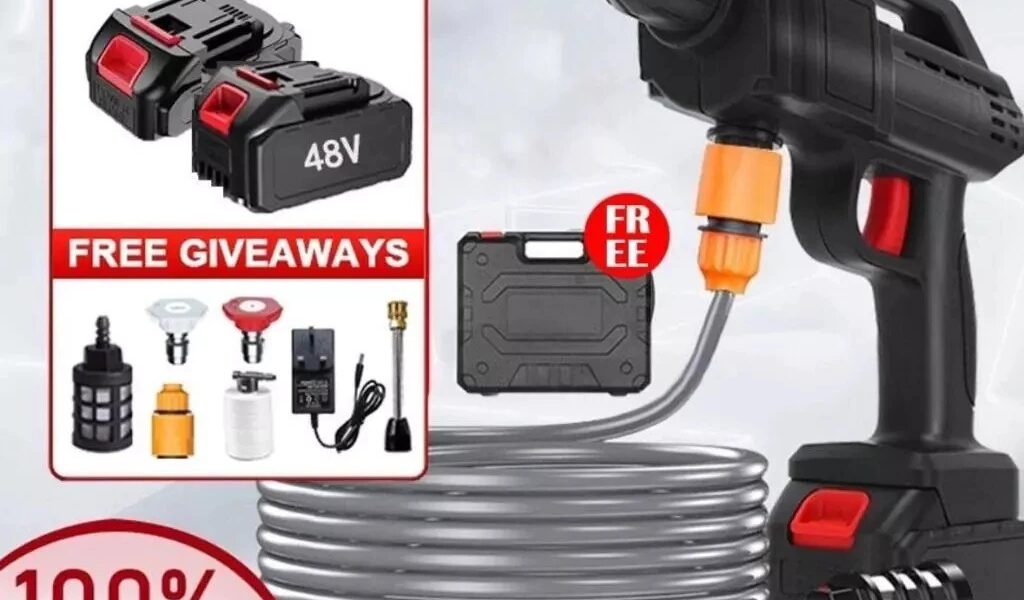 Pistola de limpeza de alta pressão portátil profissional sem fio recarregável alimentado por bateria-potência forte