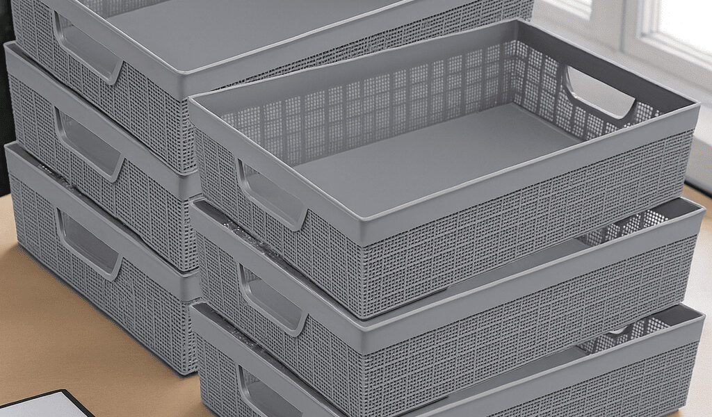 Kit 6 Cestos Organizador Multiuso Armário Escritório Cozinha 5,2 L