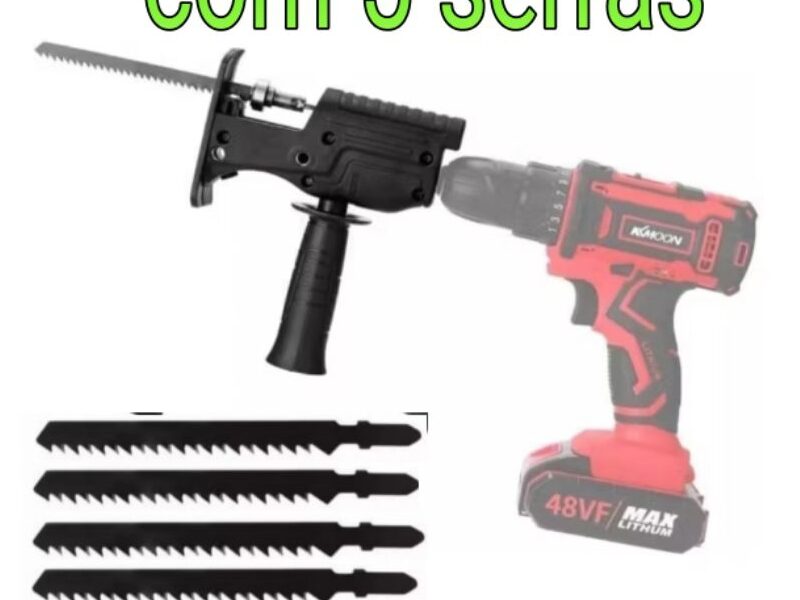 Kit adaptador serra elétrica tico tico para furadeira E Parafusadeira Ferramenta De Corte Madeira com 5serras 11817