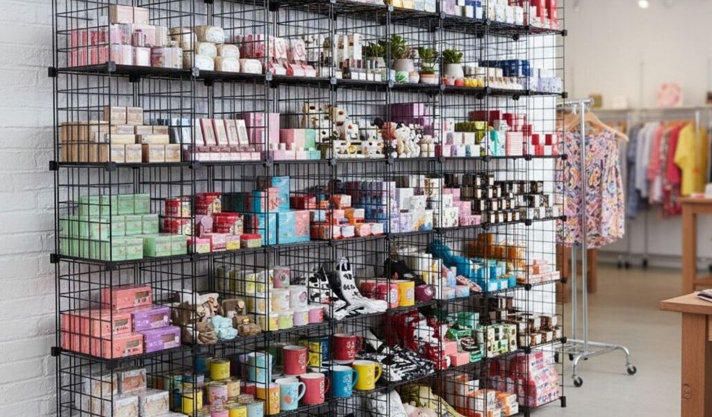 Estante Balcão Expositor Aramado 56 Nichos