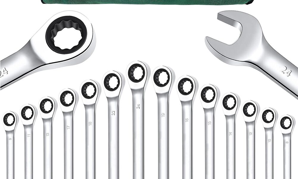 Jogo de Chaves Combinadas com Catraca 2 em 1 – 14 Peças de 8 a 24mm | Aperto Rápido e Profissional