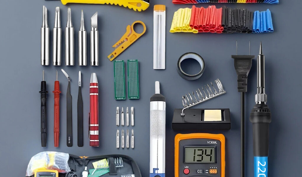 Kit 18 em 1 Solda e Eletrônica - Multímetro VC830L, Ferro de Solda Ajustável, Mochila p/ Manutenção e Reparo