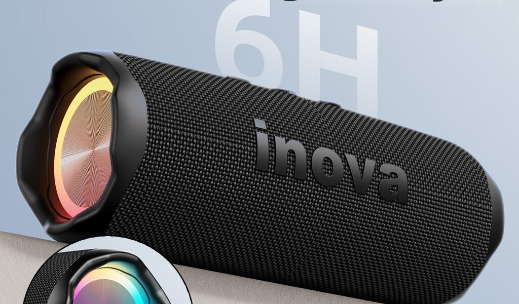 INOVA Caixa de Som Estéreo Portátil Som Poderoso LED RGB FM Festa Ao Ar Livre Envio Imediato