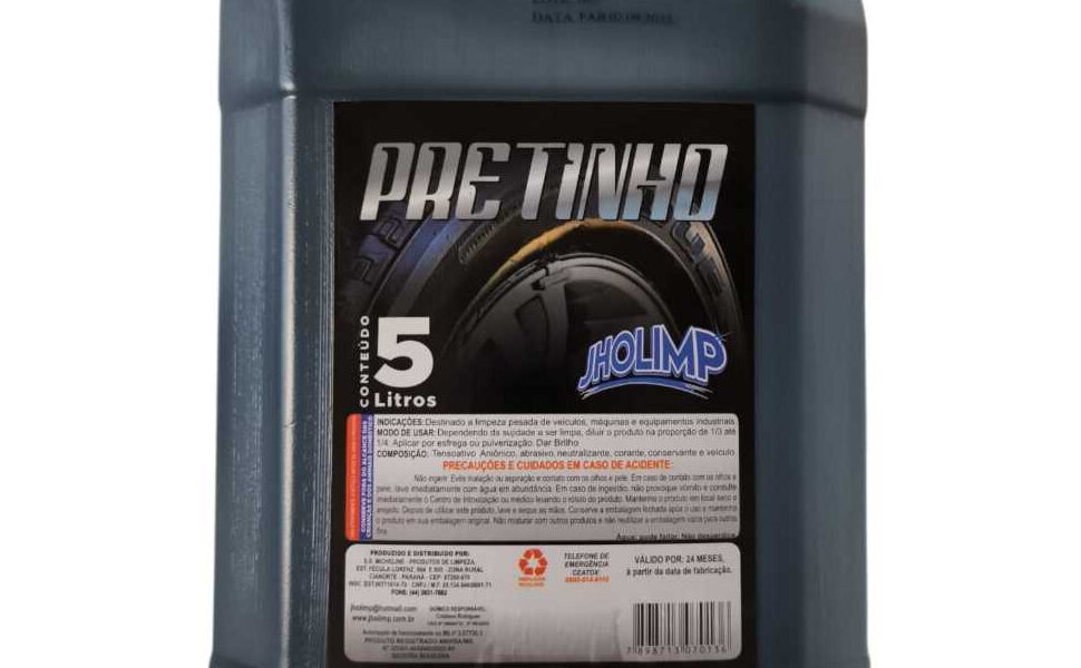 Pretinho Concentrado para Pneu Automotivo Brilho Molhado 5L Jholimp
