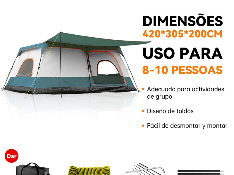 Sotiay 8-10 Pessoas Barraca Camping Acampamento 420*305*200cm Impermeavel 2000mm
