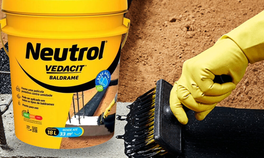 Impermeabilizante Baldrame Pintura Asfáltica Neutrol Vedacit 18L Concreto Secagem Rápida Argamassa