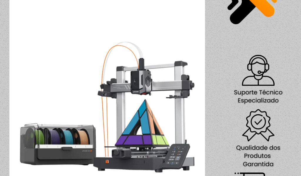 Impressora 3D Anycubic Kobra 3 V2 Combo • Multicor c/ ACE Pro • 600 mm/s • 255×255×260 | NIC 3D