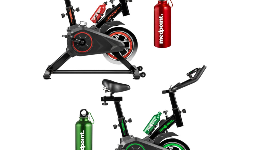 Bike Bicicleta Ergometrica Spinning treino em casa Medpoint Exercicio Monitor cardíaco Digital Vermelha Preta Verde