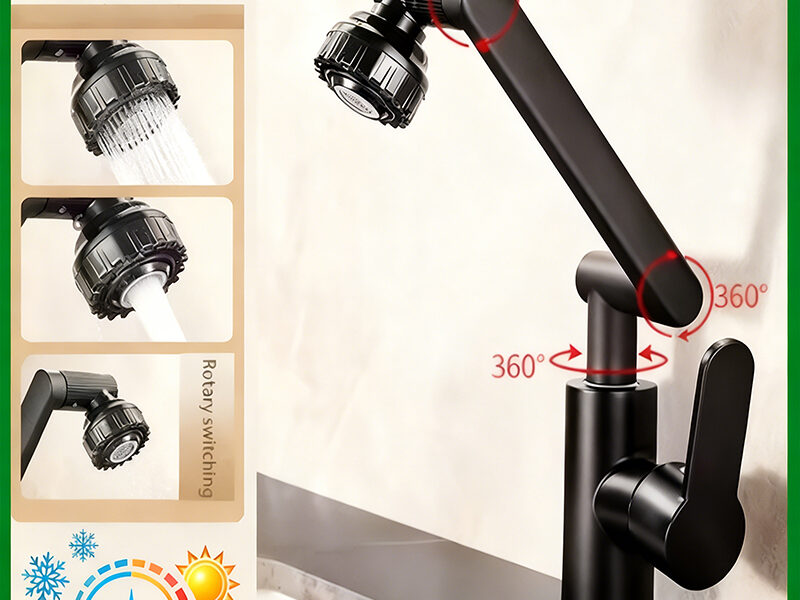 Torneira Giratória 360° Com Braço Robótico Para Cozinha E Banheiro