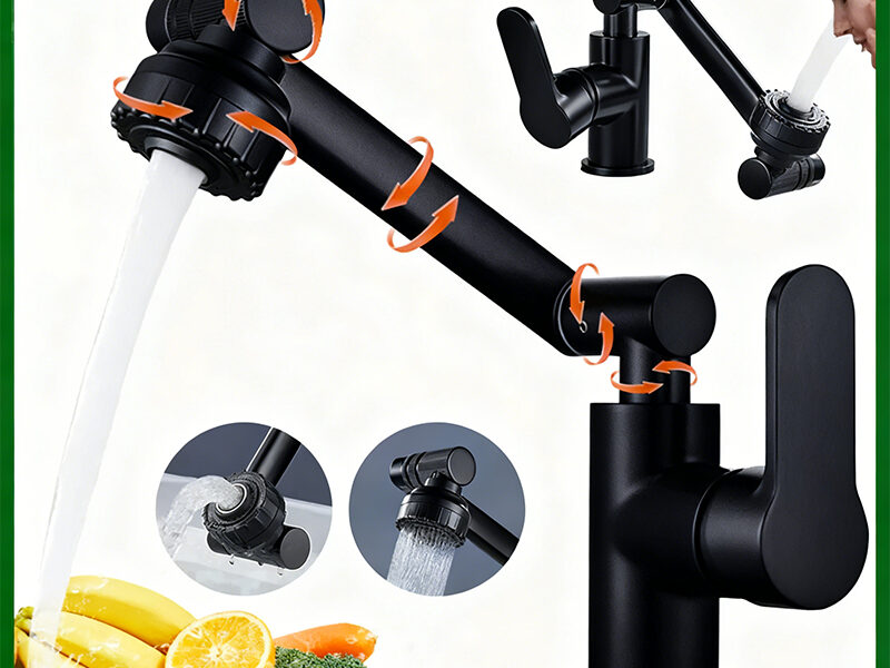 Torneira Giratória 360° Braço Robótico para Cozinha e Banheiro