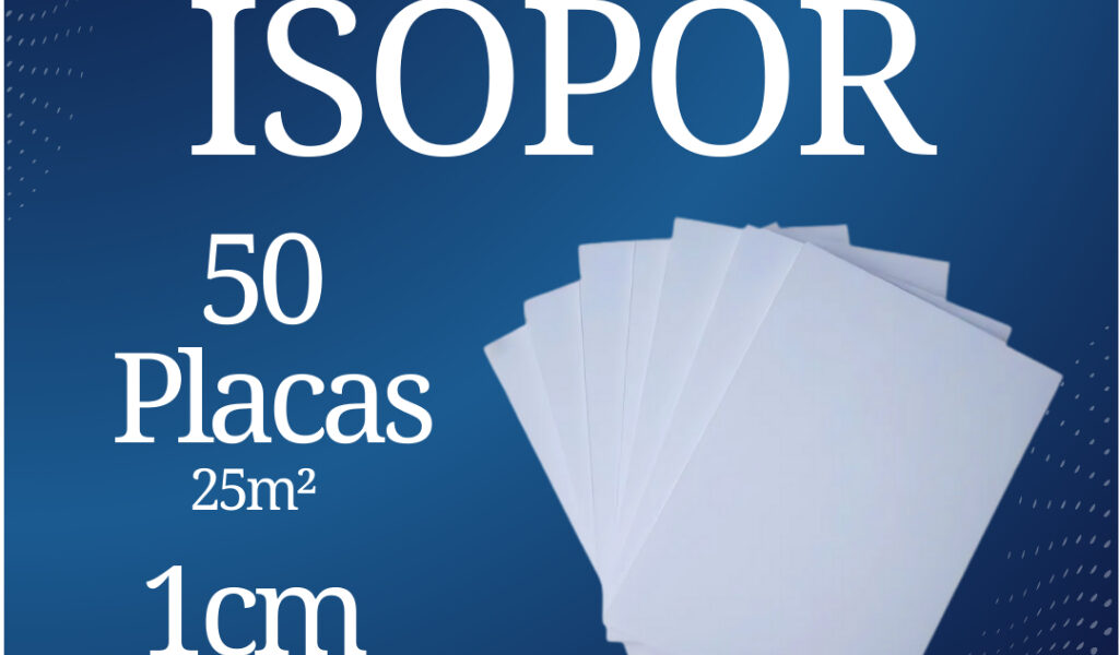 Kit Placas de Isopor Para Forro Teto F1 1000x500x10mm (1cm ) Antichamas Isolamento Termico Acustico
