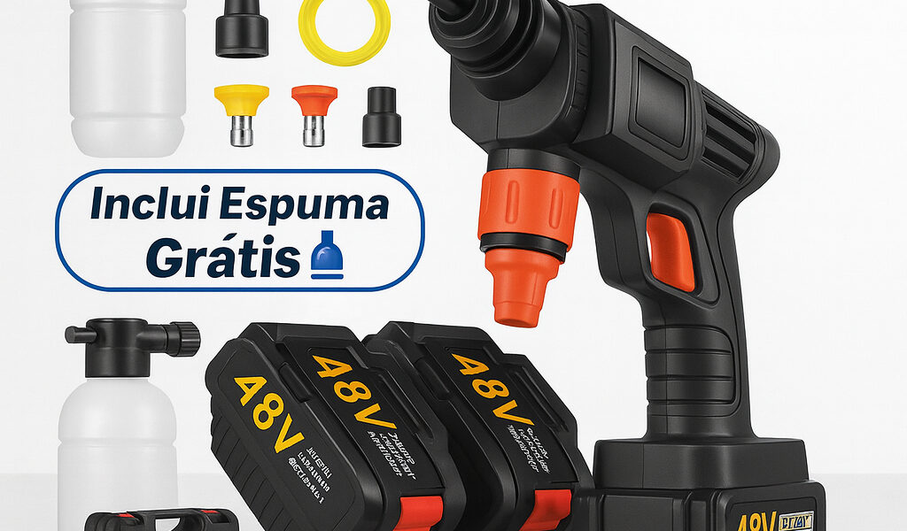 Lavadora de Alta Pressão Bivolt Portátil Profissional Sem Fio Recarregável Original