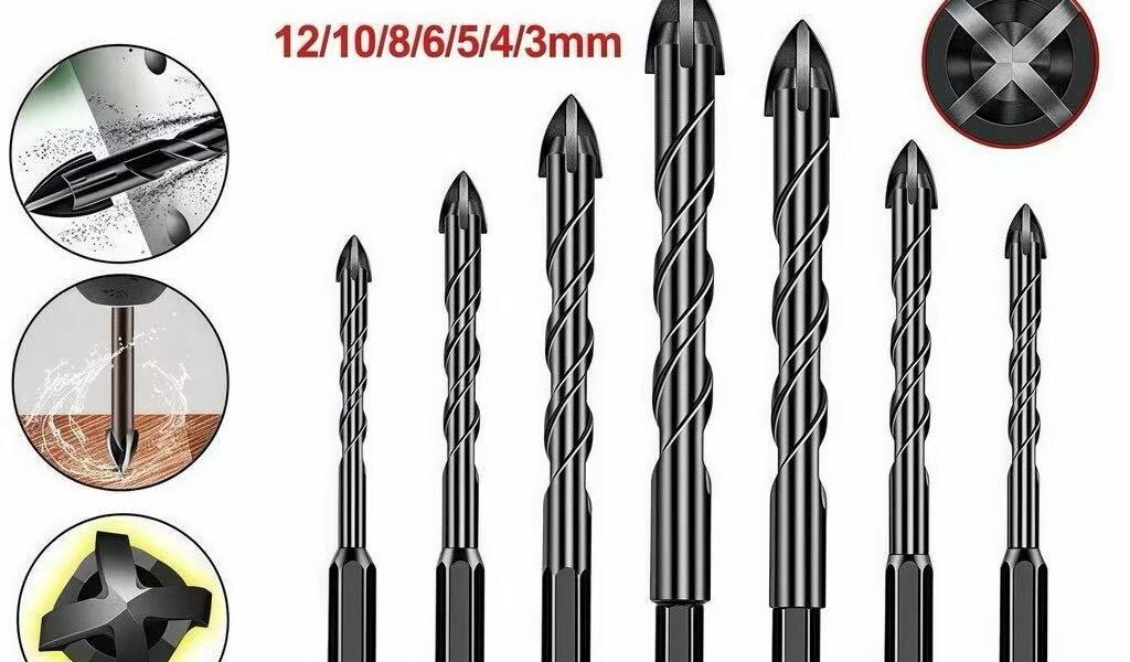 Kit 7Pcs Jogo De Brocas Hexagonais Cruzadas De 3-12mm 4 - Bordas Para o Porcelanato Concreto Vidro.