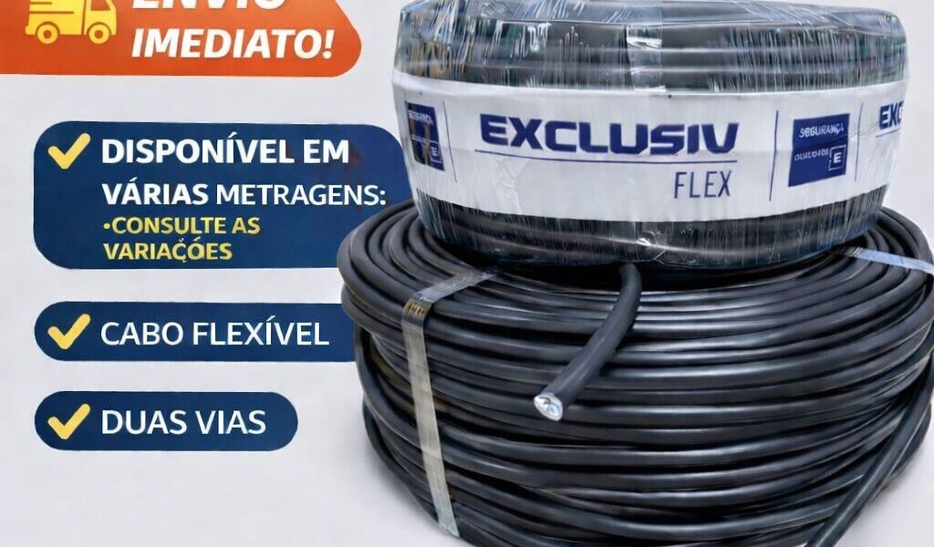 Cabo PP 2x2,5 mm 100 metros 50 metros 40 metros e 30 metros